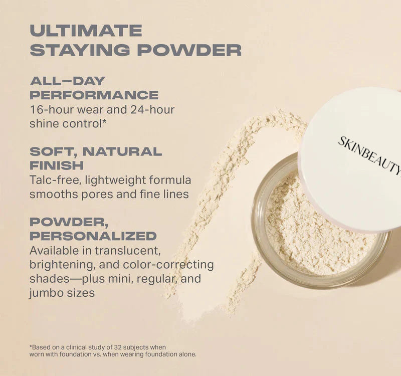 Dual-Effect Setting Powder for All-Around Makeup Fixing and Skin Brightening